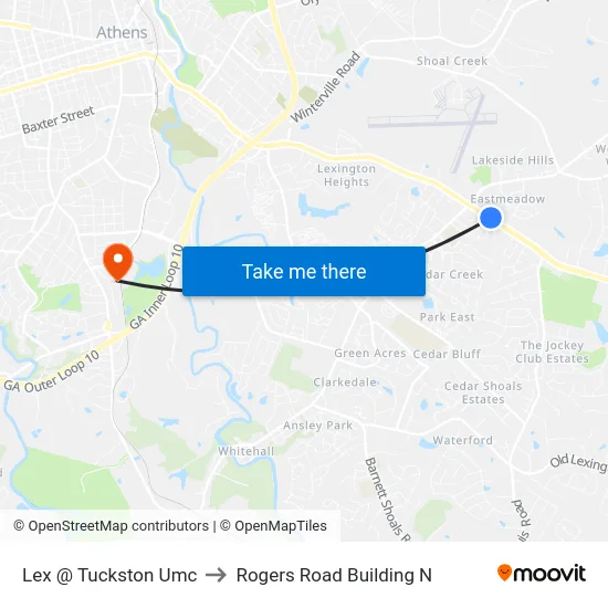 Lex @ Tuckston Umc to Rogers Road Building N map