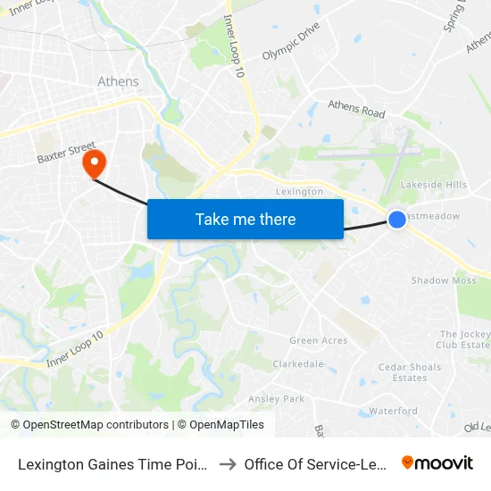 Lexington Gaines Time Point Only to Office Of Service-Learning map
