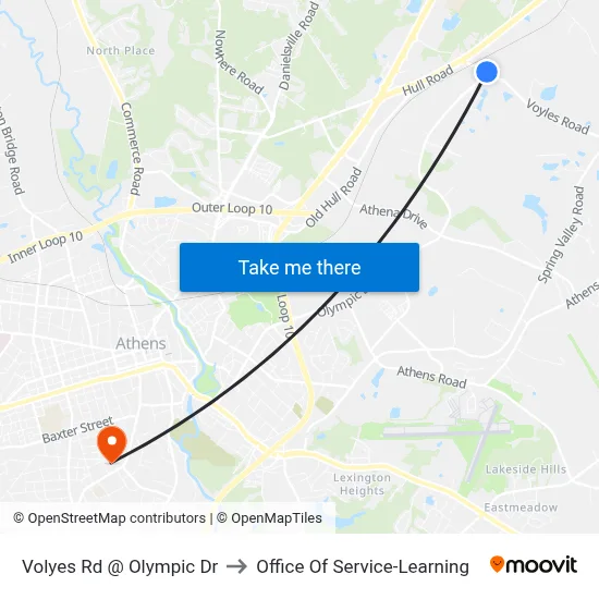 Volyes Rd @ Olympic Dr to Office Of Service-Learning map