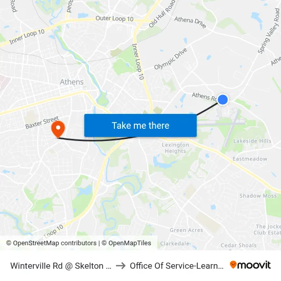 Winterville Rd @ Skelton Rd to Office Of Service-Learning map