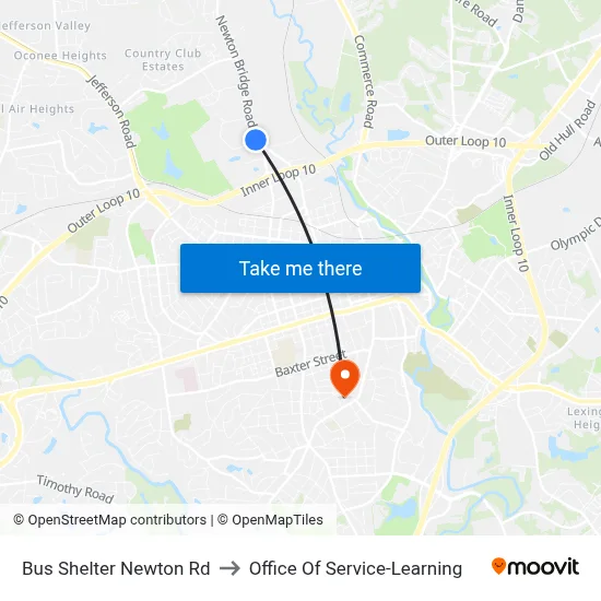 Bus Shelter Newton Rd to Office Of Service-Learning map