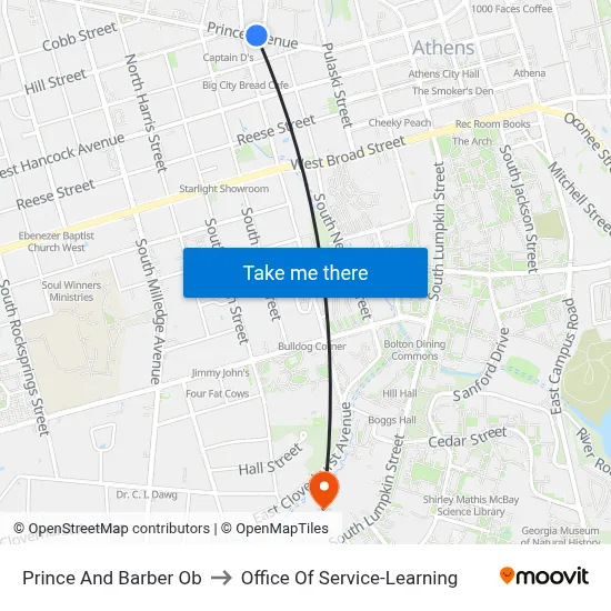 Prince And Barber Ob to Office Of Service-Learning map