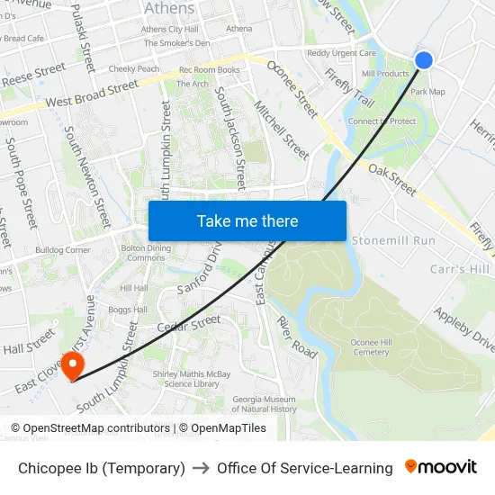 Chicopee Ib (Temporary) to Office Of Service-Learning map