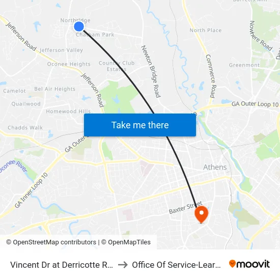 Vincent Dr at Derricotte Rd Ib to Office Of Service-Learning map