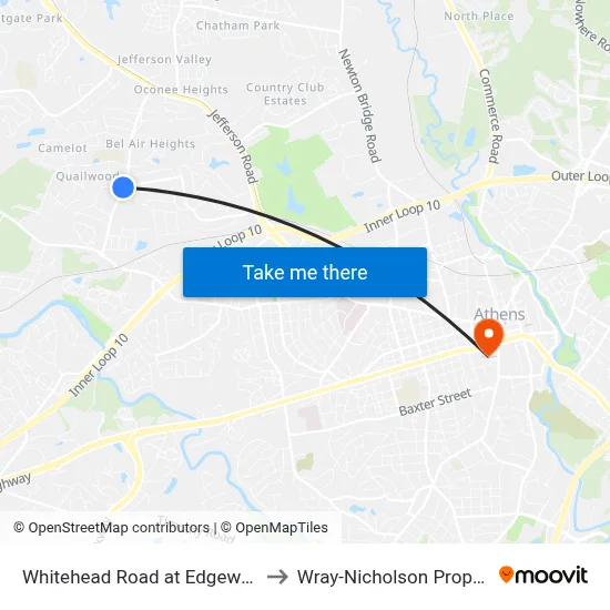 Whitehead Road at Edgewood Drive to Wray-Nicholson Property 240 map