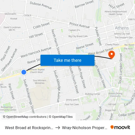 West Broad at Rocksprings Ob to Wray-Nicholson Property 240 map