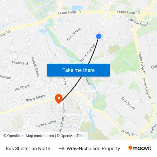 Bus Shelter on North Ave to Wray-Nicholson Property 240 map