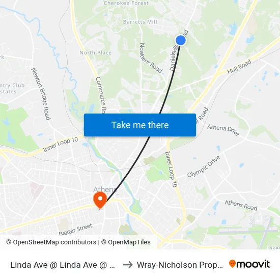 Linda Ave @ Linda Ave @ Clarke Cty to Wray-Nicholson Property 240 map