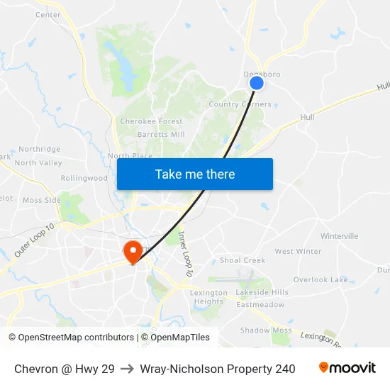Chevron @ Hwy 29 to Wray-Nicholson Property 240 map
