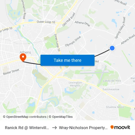 Ranick Rd @ Winterville Rd to Wray-Nicholson Property 240 map