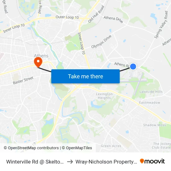 Winterville Rd @ Skelton Rd to Wray-Nicholson Property 240 map