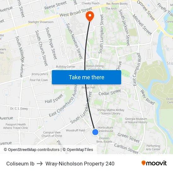 Coliseum Ib to Wray-Nicholson Property 240 map