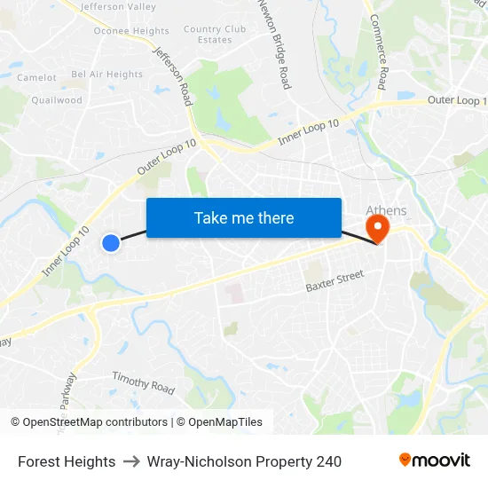 Forest Heights to Wray-Nicholson Property 240 map