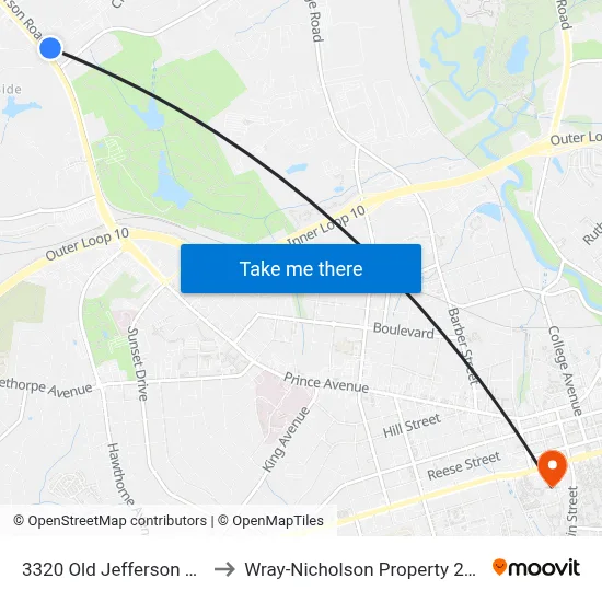 3320 Old Jefferson Rd to Wray-Nicholson Property 240 map