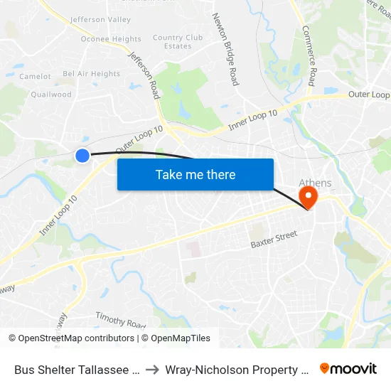 Bus Shelter Tallassee Rd to Wray-Nicholson Property 240 map