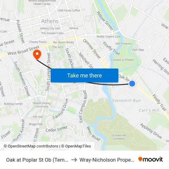 Oak at Poplar St Ob (Temporary) to Wray-Nicholson Property 240 map