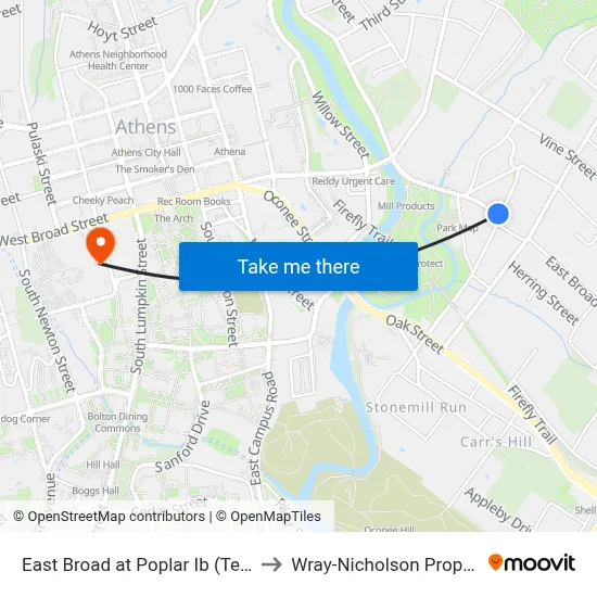 East Broad at Poplar Ib (Temporary) to Wray-Nicholson Property 240 map
