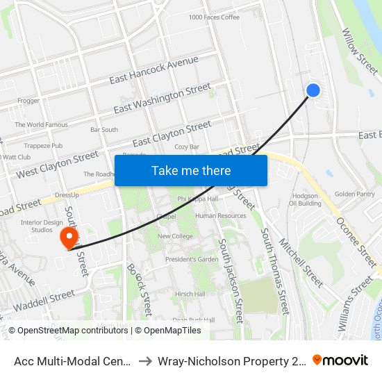 Acc Multi-Modal Center to Wray-Nicholson Property 240 map