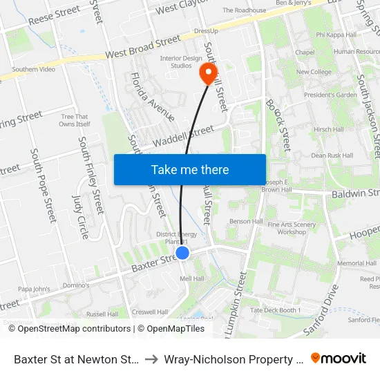 Baxter St at Newton St Ob to Wray-Nicholson Property 240 map