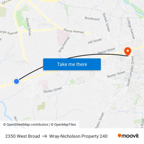 2350 West Broad to Wray-Nicholson Property 240 map