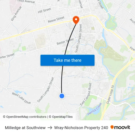 Milledge at Southview to Wray-Nicholson Property 240 map