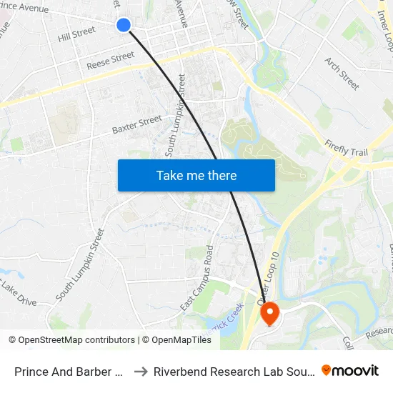 Prince And Barber Ob to Riverbend Research Lab South map