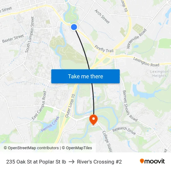235 Oak St at Poplar St Ib to River's Crossing #2 map