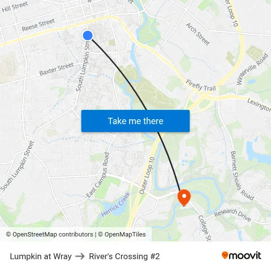 Lumpkin at Wray to River's Crossing #2 map