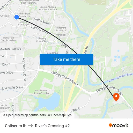 Coliseum Ib to River's Crossing #2 map