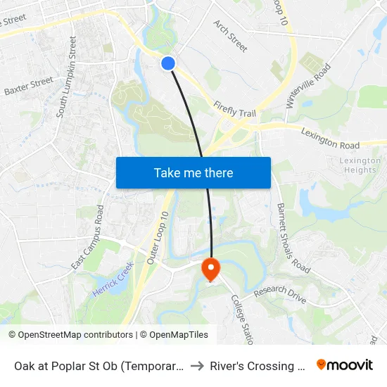 Oak at Poplar St Ob (Temporary) to River's Crossing #2 map
