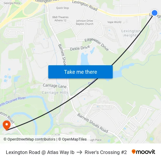 Lexington Road @ Atlas Way Ib to River's Crossing #2 map