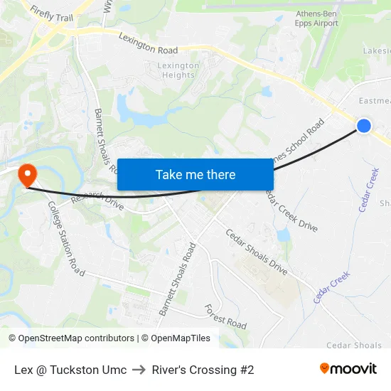 Lex @ Tuckston Umc to River's Crossing #2 map