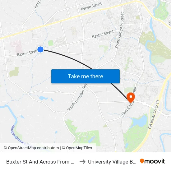 Baxter St And Across From Baxter Dr Ob to University Village Building H map