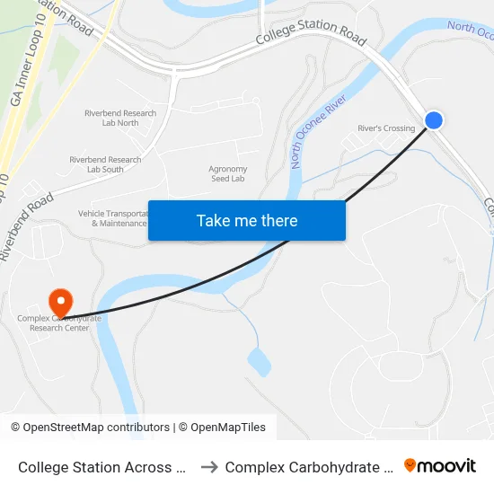 College Station Across Rivers Crossng Ib to Complex Carbohydrate Research Center map