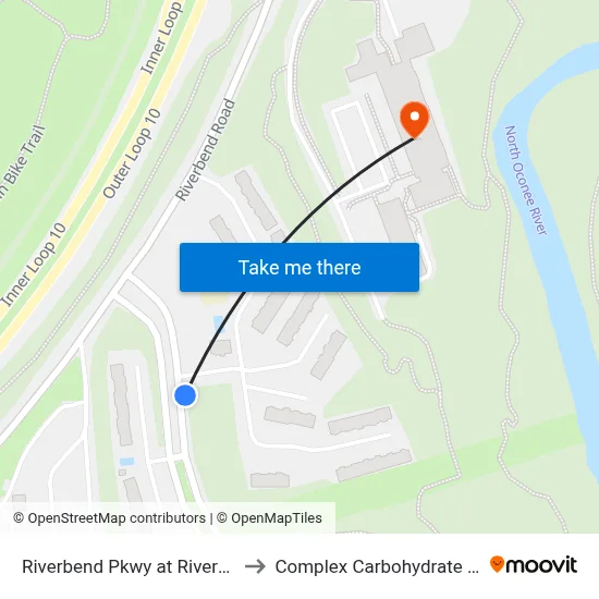 Riverbend Pkwy at Riverbend Club Apts Ib to Complex Carbohydrate Research Center map