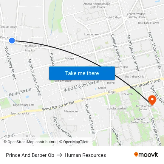 Prince And Barber Ob to Human Resources map