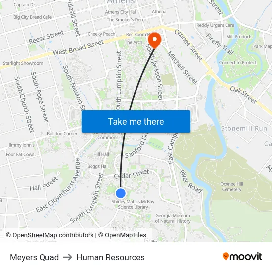 Meyers Quad to Human Resources map