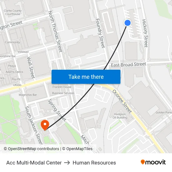 Acc Multi-Modal Center to Human Resources map