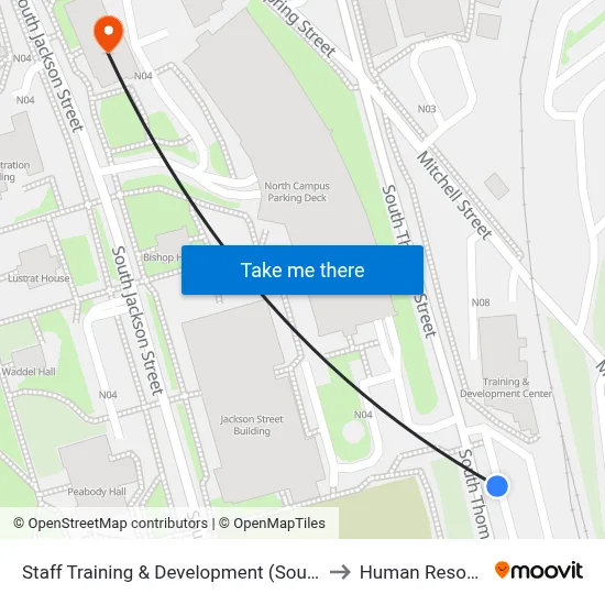 Staff Training & Development (Southbound) to Human Resources map