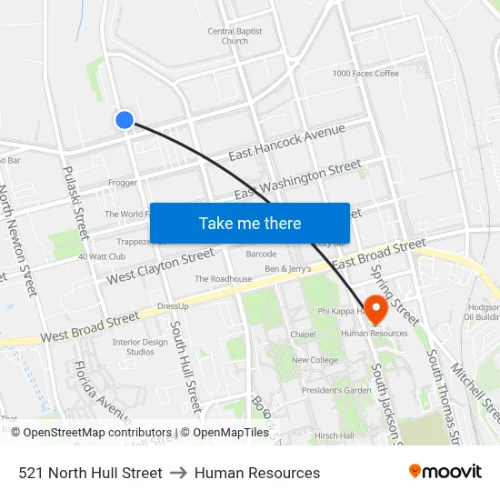 521 North Hull Street to Human Resources map