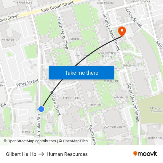 Gilbert Hall Ib to Human Resources map