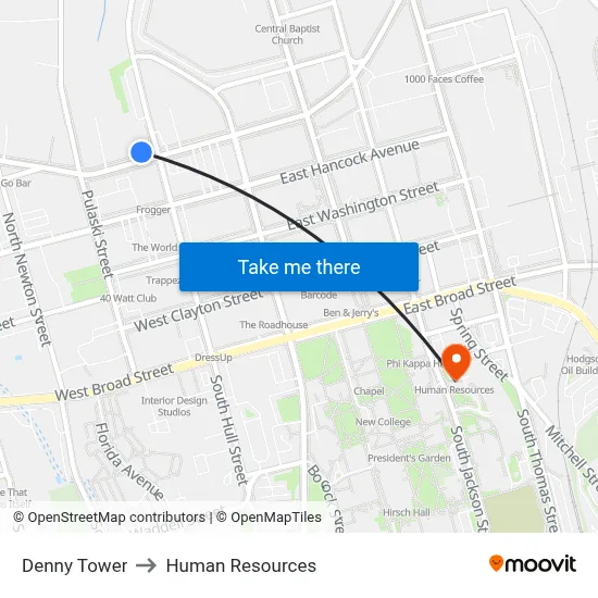 Denny Tower to Human Resources map