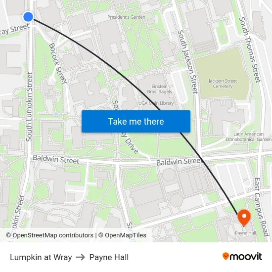 Lumpkin at Wray to Payne Hall map