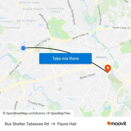 Bus Shelter Tallassee Rd to Payne Hall map