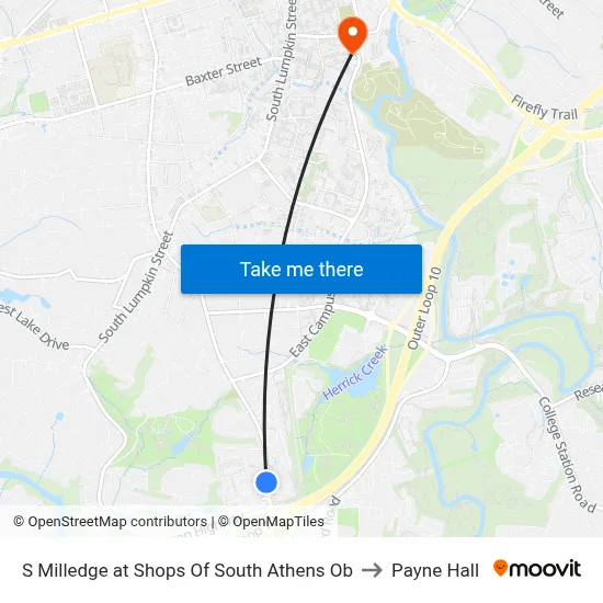 S Milledge at Shops Of South Athens Ob to Payne Hall map