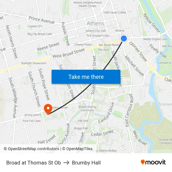 Broad at Thomas St Ob to Brumby Hall map