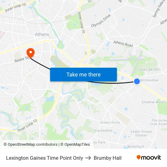 Lexington Gaines Time Point Only to Brumby Hall map
