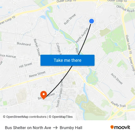 Bus Shelter on North Ave to Brumby Hall map