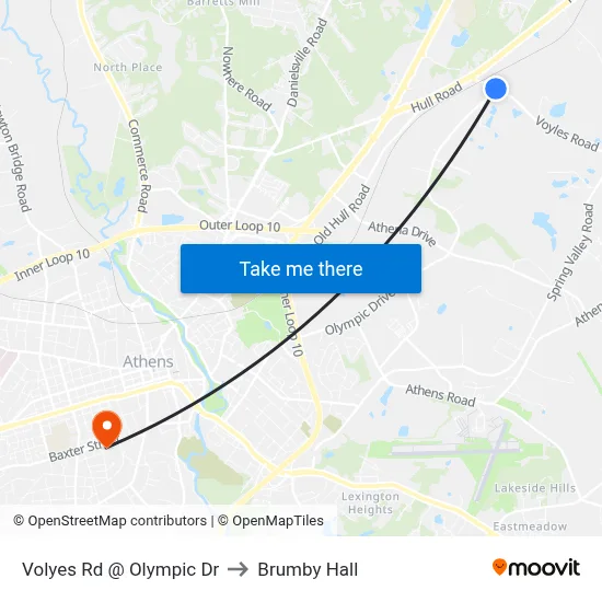 Volyes Rd @ Olympic Dr to Brumby Hall map