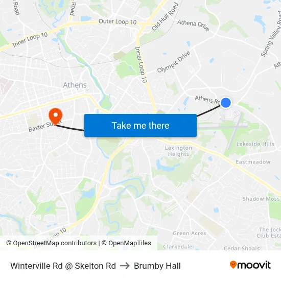 Winterville Rd @ Skelton Rd to Brumby Hall map